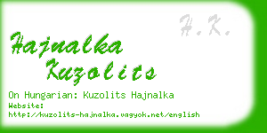 hajnalka kuzolits business card